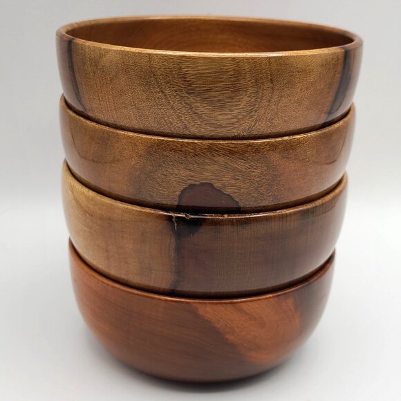 Lot 4 Vintage Myrtlewood Bowls Myrtle Craft Studios Oregon 5" For Refinishing - Picture 2 of 14